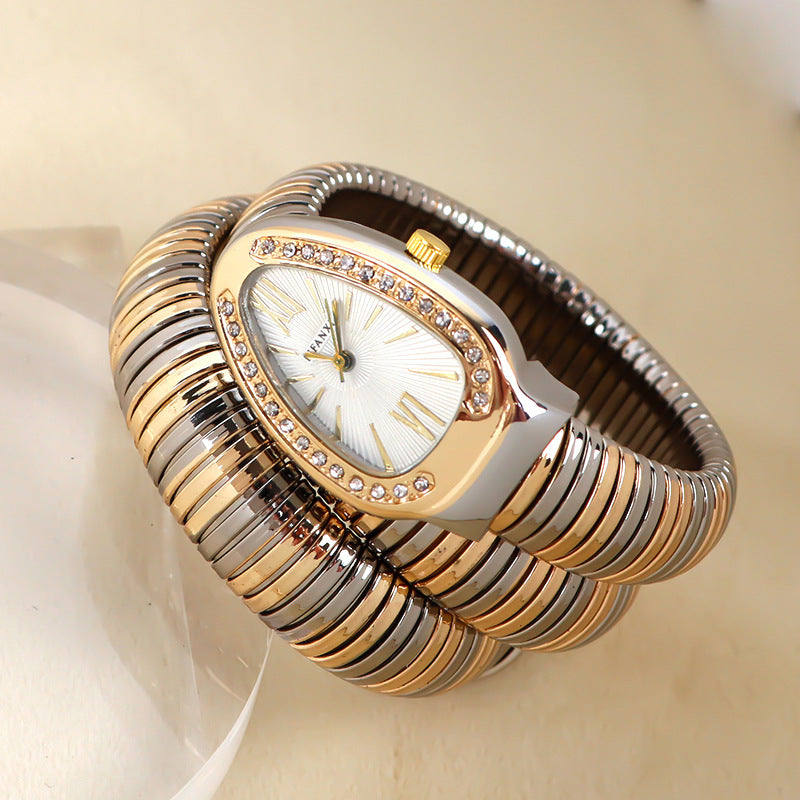 Montre BIFANXI Aura bicolore or argent avec cadran blanc