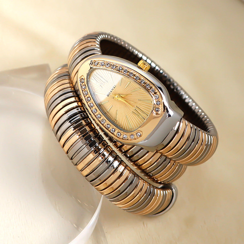 Montre BIFANXI Aura bicolore or argent avec cadran champagne