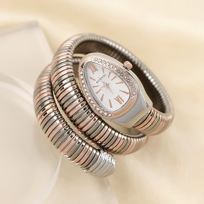 Montre BIFANXI Aura bicolore rose argent avec cadran blanc
