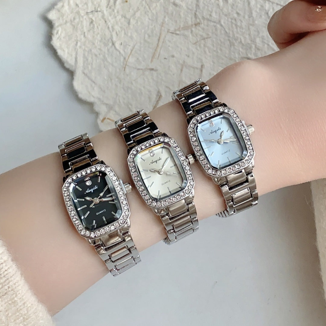 Montres femme Éclat Carré argentées trois cadrans