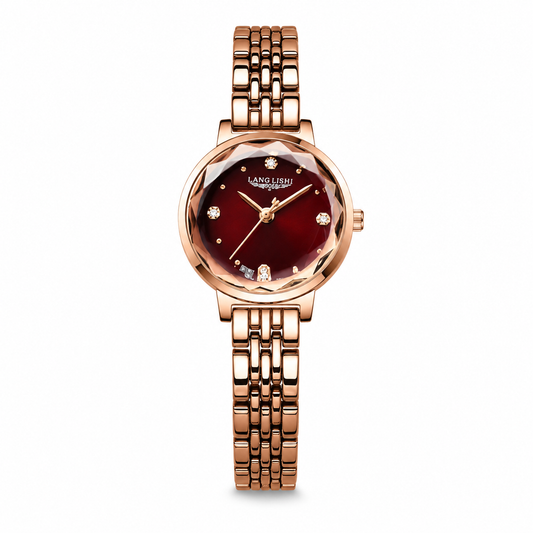 Prisma Rose – montre femme cadran bordeaux sur fond blanc