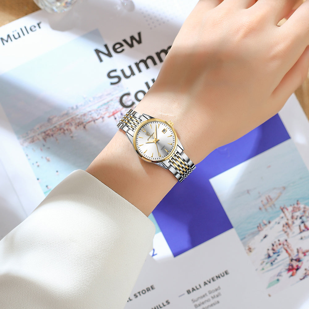 Montre femme POEDAGAR 836L portée au poignet