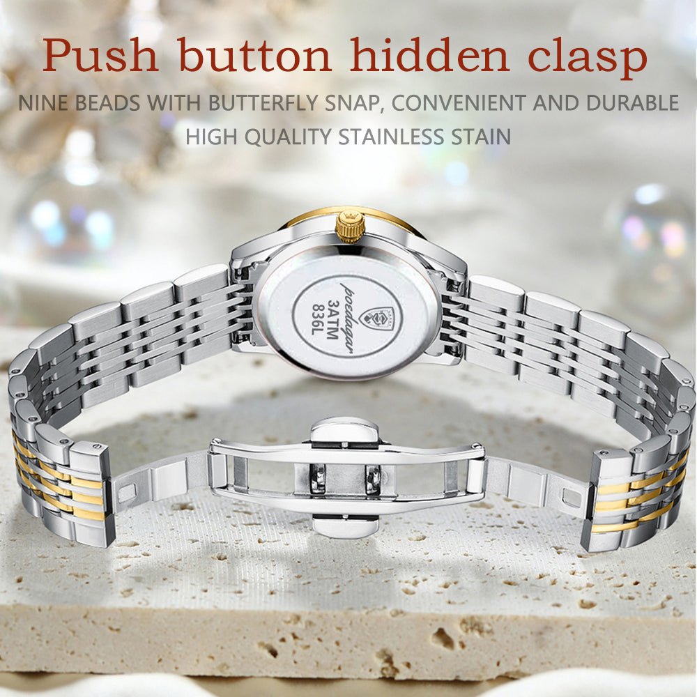 Fermoir papillon à poussoirs du bracelet POEDAGAR 836L