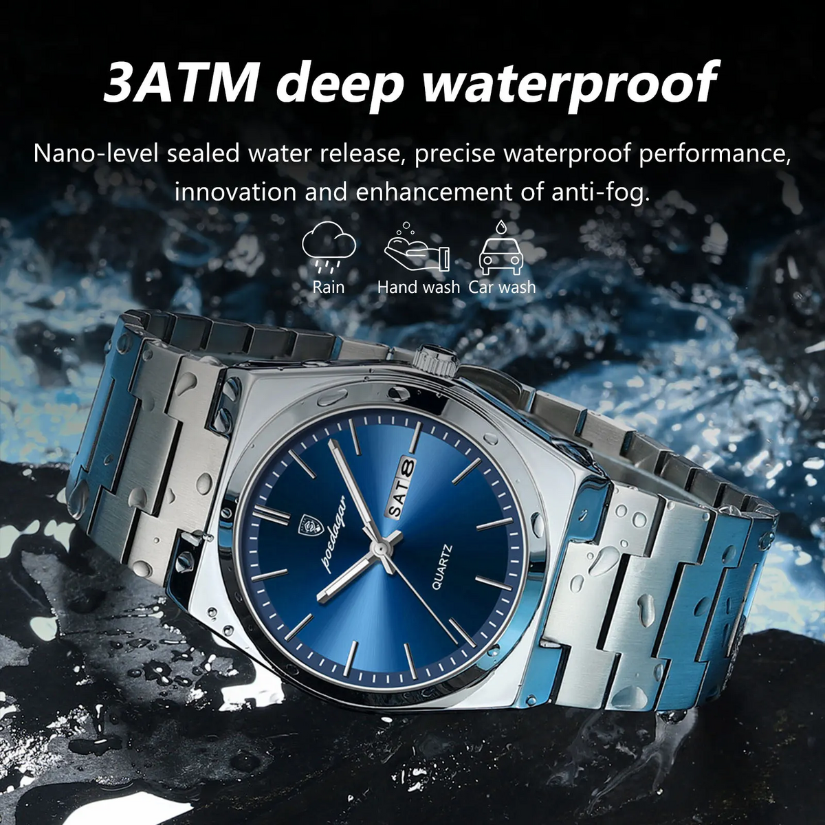 Montre Élégance Acier, étanche 3 ATM