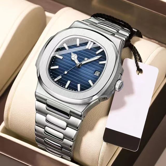 POEDAGAR carrée cadran bleu en coffret
