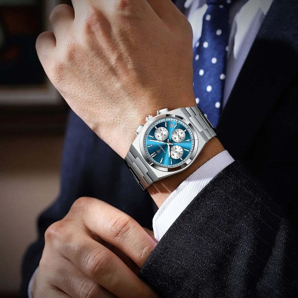 Montre homme Chronographe Acier, style business